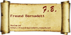 Freund Bernadett névjegykártya